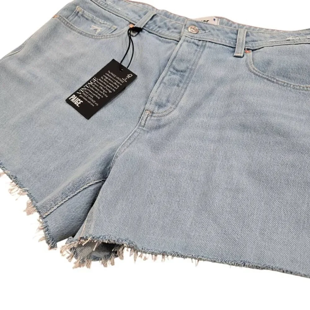 Paige Noella Cut-off Shorts Women's 30 Blue Denim‎ Effortlessly Relaxed Zip Fly
